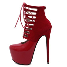 high-end temperament waterproof platform cross strap high heel ladies shoes